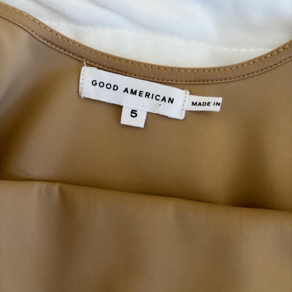 Good American Scuba Modern Stretch Thong Bodysuit Sz 5 Light Brown NEW NWOT - Picture 7 of 9